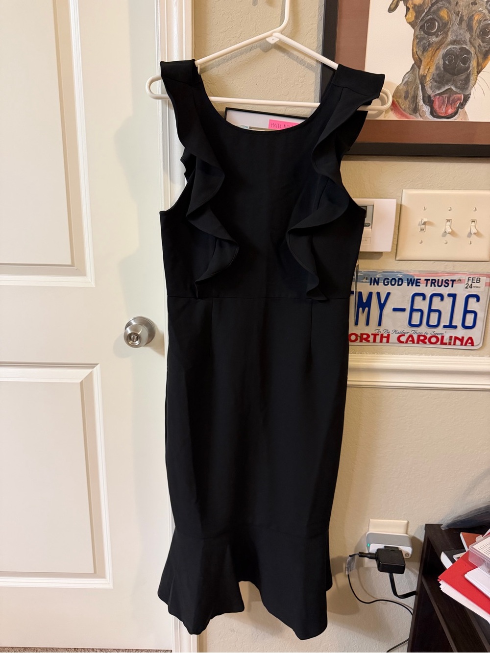 Lulu's Black Ruffle Midi Dress